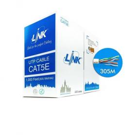 LAN CABLE (สายแลน) LINK US-9015 CAT5E UTP ENHANCED CABLE (350MHz), CMR (305 M) - WHITE