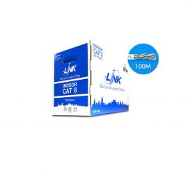 LAN CABLE (สายแลน) LINK US-9106-1 CAT6 UTP (250MHz) W/CROSS FILLER, 23AWG, CMR (100M) - WHITE