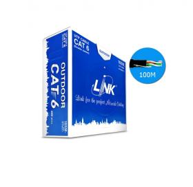 LAN CABLE (สายแลน) LINK US-9106OUT-1 CAT6 UTP, PE OUTDOOR W/CROSS FILLER (DOUBLE) (100M) - BLACK