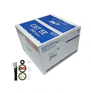 LAN CABLE (สายแลน) LINK US-9015MW CAT 5E UTP, PE OUTDOOR W/DROP WIRE & POWER WIRE