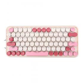 WIRELESS KEYBOARD (คีย์บอร์ดไร้สาย) AULA WIRELESS F3680 3IN1 (RED-SWITCH) (PINK)