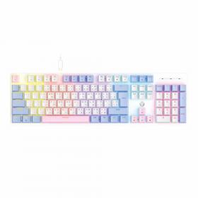 KEYBOARD (คีย์บอร์ด) FANTECH ATOM104 MK889 AME EDITION (AME WHITE) (BLUE SWITCH MINI RGB EN/TH)