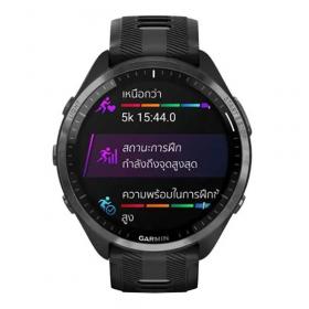 SMART WATCH (สมาร์ทวอทช์) GARMIN FORERUNNER 965 - GPS, SEA, CARBON GRAY DLC TITANIUM BEZEL WITH BLACK CASE AND BLACK/POWDER GRAY SILICONE BAND