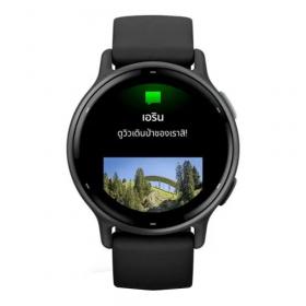 SMART WATCH (สมาร์ทวอทช์) GARMIN VIVOACTIVE 5 MUSIC - GPS, WIFI, SLATE ALUMINIUM BEZEL WITH BLACK CASE AND SILICONE BAND