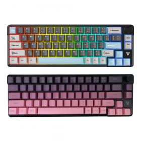 WIRELESS KEYBOARD (คีย์บอร์ดไร้สาย) FANTECH ATOM PRO66 MK919 RED SWITCH RGB EN/TH - BLACK + ACK04 PI