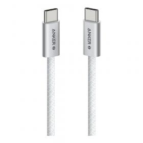 CHARGER CABLE (สายชาร์จ) ANKER ZOLO USB-C TO USB-C 240W 90CM BRAIDED FAST CHARGING CABLE - WHITE (A8060H21)