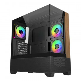 CASE (เคส) COOLER MASTER ELITE 690 WOOD - ATX BLACK