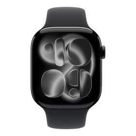 Apple Watch Series 11 GPS 46mm Jet Black Aluminium Case with Black Sport Band - S/M