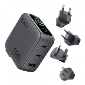CHARGER (ที่ชาร์จ) AUKEY PA-B9U NOVA PINS - 100W INTERCHANGEABLE PLUGS