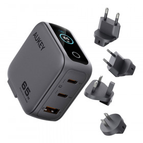 CHARGER (ที่ชาร์จ) AUKEY PA-B8U NOVA PINS - 65W INTERCHANGEABLE PLUGS