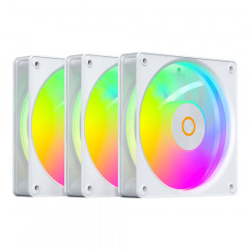 CASE FAN (พัดลมเคส) OCYPUS GAMMA F12 ELITE ARGB REVERSE BLADE 3 IN 1 - WHITE