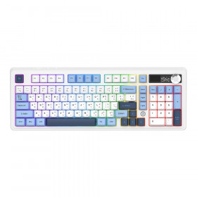 WIRELESS KEYBOARD (คีย์บอร์ดไร้สาย) AJAZZ AK980 V2 - SILENT SWITCH RGB EN/TH - BLUE-WHITE-BLUE