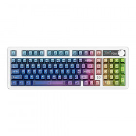 WIRELESS KEYBOARD (คีย์บอร์ดไร้สาย) AJAZZ AK980 V2 PRO - LYCHEE SWITCH RGB EN/TH GLASS SODA