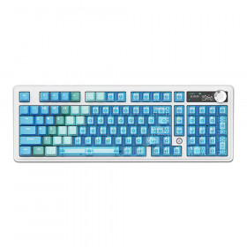 WIRELESS KEYBOARD (คีย์บอร์ดไร้สาย) AJAZZ AK980 V2 PRO - LYCHEE SWITCH RGB EN/TH CRUSHED ICE BLUE