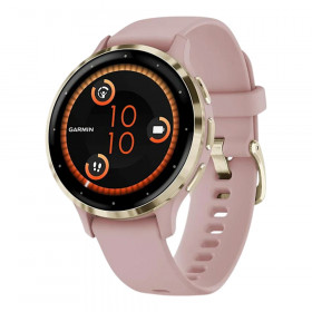 SMART WATCH (สมาร์ทวอทช์) GARMIN VENU 3S - CREAM GOLD STAINLESS STEEL BEZEL WITH DUST ROSE CASE AND SILICONE BAND 010-02785-53