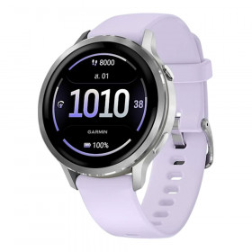 SMART WATCH (สมาร์ทวอทช์) GARMIN VENU 4 41MM - SILVER WITH PERIWINKLE SILICONE BAND 010-03013-61