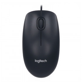 MOUSE (เมาส์) LOGITECH M100R USB OPTICAL (BLACK)