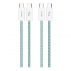 CHARGER CABLE (สายชาร์จ) BELKIN BOOSTCHARGE USB-C TO USB-C CABLE 60W 1.5M - GREEN  2-PACK CAB018QC05GR2PK