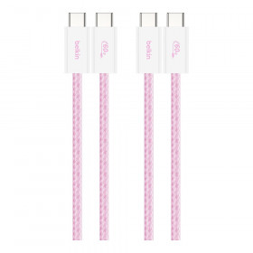 CHARGER CABLE (สายชาร์จ) BELKIN BOOSTCHARGE USB-C TO USB-C CABLE 60W 1.5M - PINK 2-PACK CAB018QC05PK2PK