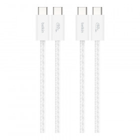 CHARGER CABLE (สายชาร์จ) BELKIN BOOSTCHARGE USB-C TO USB-C CABLE 60W 1.5M - WHITE 2-PACK CAB018QC05WH2PK