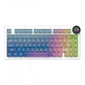 WIRELESS KEYBOARD (คีย์บอร์ดไร้สาย) AJAZZ AK820 V2 PRO - LYCHEE SWITCH RGB EN/TH GLASS SODA