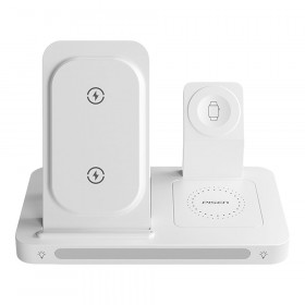 WIRELESS CHARGER (ที่ชาร์จไร้สาย) PISEN XY-C56 - 3IN1 WITH NIGHT LIGHT WHITE