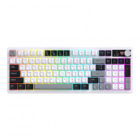WIRELESS KEYBOARD (คีย์บอร์ดไร้สาย) ONIKUMA MT902 - MEMBRANE SWITCH RGB EN/TH WHITE-BLACK-GRAY