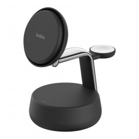 WIRELESS CHARGER (ที่ชาร์จไร้สาย) BELKIN ULTRACHARGE PRO 3-IN-1 MAGNETIC CHARGING DOCK WITH QI2 25W - CHARCOAL WIZ040THCH