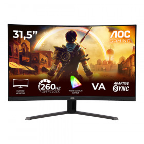 Monitor (จอมอนิเตอร์) AOC C32G42ZE/67 - 31.5 Inch VA FHD 260Hz OC Adaptive Sync Curved