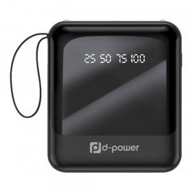 POWER BANK (พาวเวอร์แบงค์) D-POWER GC1004 - 10000mAh BLACK