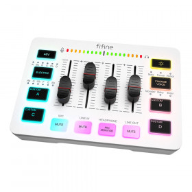 AUDIO MIXER (ออดิโอมิกเซอร์) FIFINE AMPLIGAME SC3W GAMING MIX - WHITE