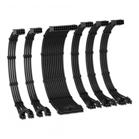 SLEEVED CABLE (สายถัก) EZDIY-FAB 16AWG CABLE KIT-6 CABLES - BLACK EZDPI228-2