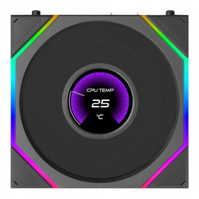 CASE FAN (พัดลมเคส) LIAN LI UNI FAN TL LCD FLEX - 120MM ARGB PWM BLACK 12TLLCD1F1B 1-PACK