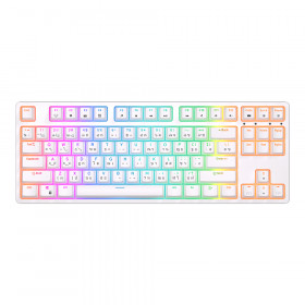 WIRELESS KEYBOARD (คีย์บอร์ดไร้สาย) ROYAL KLUDGE RK87 - BROWN SWITCH RGB EN/TH WHITE