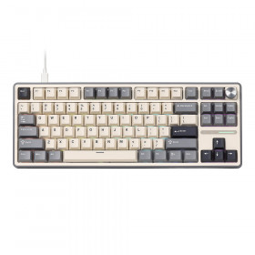 KEYBOARD (คีย์บอร์ด) ROYAL KLUDGE RK R87PRO - QMK/VIA BROWN SWITCH RGB EN/TH HALF GRAY