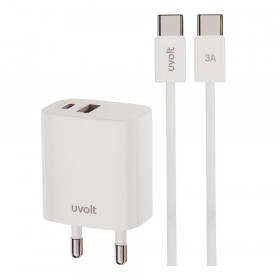 CHARGER (ที่ชาร์จ) UVOLT UVA30W-01 - 30W USB-C TO USB-C 30W 1.2M WHITE