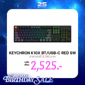 WIRELESS KEYBOARD (คีย์บอร์ดไร้สาย) KEYCHRON K10X RED SWITCH RGB EN/TH - BLACK (K10X-J1Z-TH)