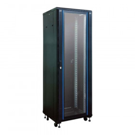 19 INCH WALL RACK (ตู้แร็ค) LINK CH-60842GS TEMPERED GLASS RACK 42U - 60x80x207 CM BLACK