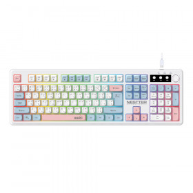 KEYBOARD (คีย์บอร์ด) SIGNO KB-714WP NESTTER - RUBBER DOME SWITCH RGB EN/TH WHITE-BLUE-PINK