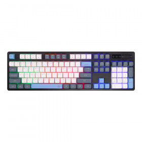 KEYBOARD (คีย์บอร์ด) EGA TYPE K12 - MEMBRANE SWITCH MULTI COLOR BACKLIT EN/TH BLACK