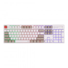 KEYBOARD (คีย์บอร์ด) EGA TYPE K12 - MEMBRANE SWITCH MULTI COLOR BACKLIT EN/TH WHITE