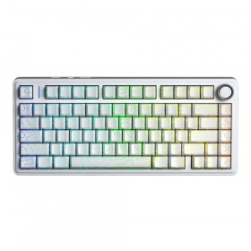 WIRELESS KEYBOARD (คีย์บอร์ดไร้สาย) AULA F75 HE - BLACK KING MAGNETIC SWITCH RGB EN WHITE