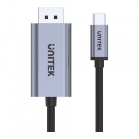 MONITOR CABLE (สายจอมอนิเตอร์) UNITEK V1409A - 4K 60Hz USB-C TO DISPLAYPORT 1.2 CABLE 2M