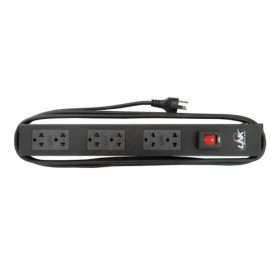 PLUG (ปลั๊กไฟ) LINK CH-10306A PDU - 6 x TIS OUTLET 1 x SWITCH 3680W 3M + LIGHTING SWITCH W/GUARD 16A ELECTRONIC CIRCUIT BREAKER BLACK