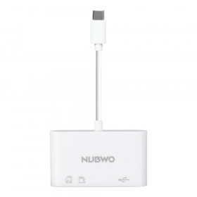 USB-C HUB (ยูเอสบีซีฮับ) NUBWO NCR130 HUB 3-IN-1 - WHITE