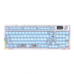 WIRELESS KEYBOARD (คีย์บอร์ดไร้สาย) AULA F98PRO V3 - CRYSTAL SWITCH RGB EN/TH WHITE-TRANSPARENT