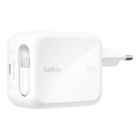 CHARGER (ที่ชาร์จ) BELKIN ULTRACHARGE RETRACTABLE GaN WALL CHARGER - 67W WHITE WCH022THWH