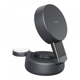WIRELESS CHARGER (ที่ชาร์จไร้สาย) BELKIN ULTRACHARGE PRO 2-IN-1 CONVERTIBLE MAGNETIC CHARGER WITH Qi2 - 25W BLACK WIZ043THCH
