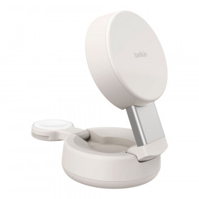 WIRELESS CHARGER (ที่ชาร์จไร้สาย) BELKIN ULTRACHARGE PRO 2-IN-1 CONVERTIBLE MAGNETIC CHARGER WITH Qi2 - 25W WHITE WIZ043THSD