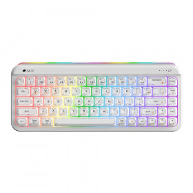WIRELESS KEYBOARD (คีย์บอร์ดไร้สาย) AJAZZ AF68 - RUBBER DOME SWITCH RGB EN WHITE